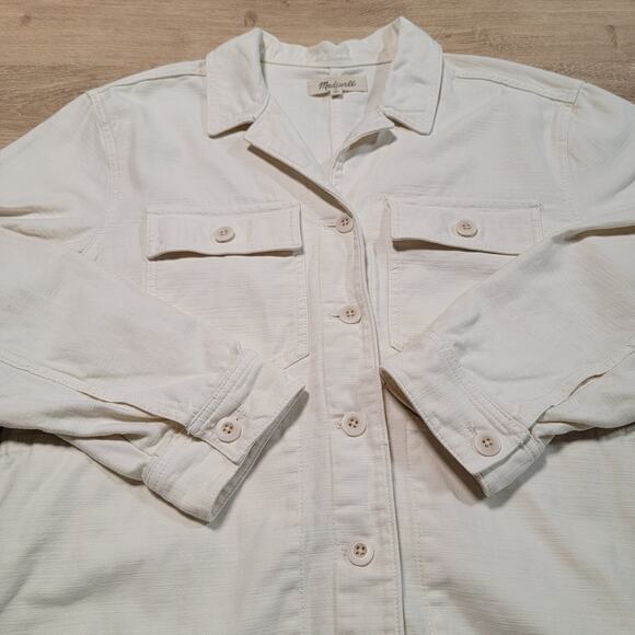 Madewell Size Medium Drakefield Shirt Jacket in Vintage Canvas Boho Pockets Top - Picture 6 of 10